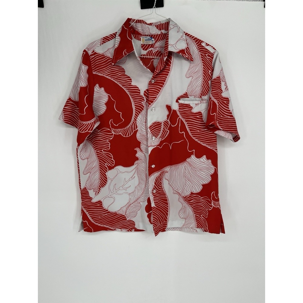 VINTAGE Andrade Hawaiian Shirt‎ Red Floral No Size